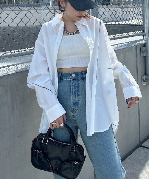 PAGEBOY（ページボーイ）の「ステッチワークシャツ（シャツ/ブラウス・レディース・ブラック/オフホワイト・FREE）」の22枚目の写真