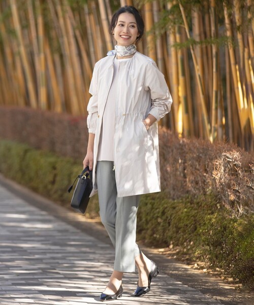 J.PRESS（ジェイプレス）の「【洗える】シャークスキン テーパード パンツ（その他パンツ・レディース・ネイビー系/スモーキーグリーン系/ライトグレー系・7/9/11/13）」の4枚目の写真