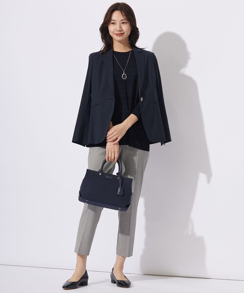 J.PRESS（ジェイプレス）の「【洗える】シャークスキン テーパード パンツ（その他パンツ・レディース・ネイビー系/スモーキーグリーン系/ライトグレー系・7/9/11/13）」の7枚目の写真