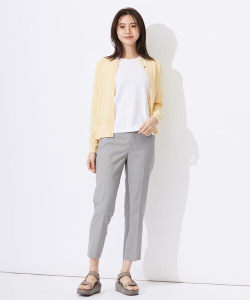 J.PRESS（ジェイプレス）の「【洗える】シャークスキン テーパード パンツ（その他パンツ・レディース・ネイビー系/スモーキーグリーン系/ライトグレー系・7/9/11/13）」の10枚目の写真