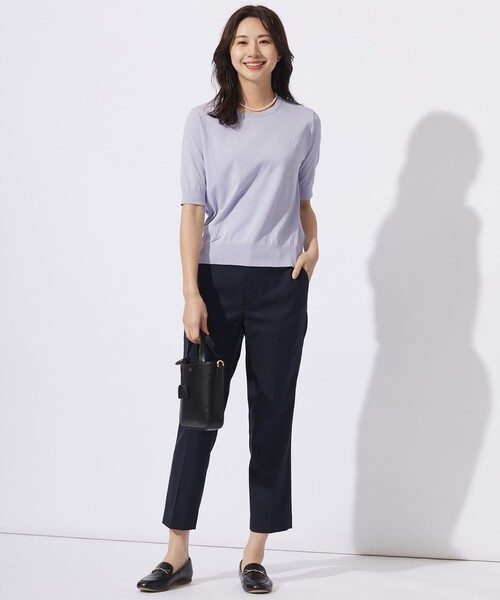 J.PRESS（ジェイプレス）の「【洗える】シャークスキン テーパード パンツ（その他パンツ・レディース・ネイビー系/スモーキーグリーン系/ライトグレー系・7/9/11/13）」の13枚目の写真