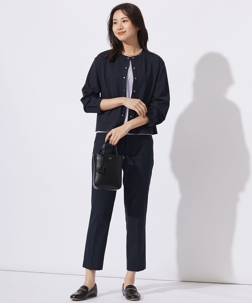 J.PRESS（ジェイプレス）の「【洗える】シャークスキン テーパード パンツ（その他パンツ・レディース・ネイビー系/スモーキーグリーン系/ライトグレー系・7/9/11/13）」の14枚目の写真