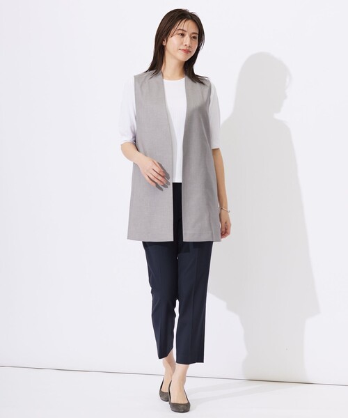 J.PRESS（ジェイプレス）の「【洗える】シャークスキン テーパード パンツ（その他パンツ・レディース・ネイビー系/スモーキーグリーン系/ライトグレー系・7/9/11/13）」の15枚目の写真