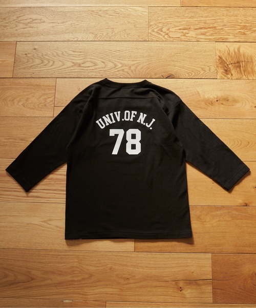 ANGIE（アンジー）の「バックプリントフットボールTシャツ（Tシャツ/カットソー・レディース・杢グレー/ブラック×ホワイト/ホワイト×ブラック/ネイビー×ホワイト・LARGE/MEDIUM）」の21枚目の写真