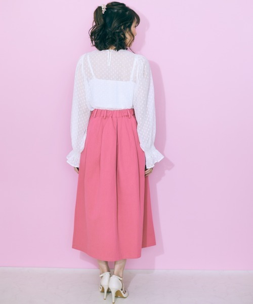 marun(マルン)の「<大きいサイズ> 薔薇ボタンフレアスカート marun(スカート・レディース・ピンク・5L/4L/3L/LL/L)」の19枚目の写真