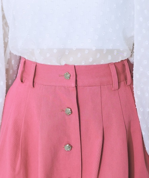marun(マルン)の「<大きいサイズ> 薔薇ボタンフレアスカート marun(スカート・レディース・ピンク・5L/4L/3L/LL/L)」の12枚目の写真
