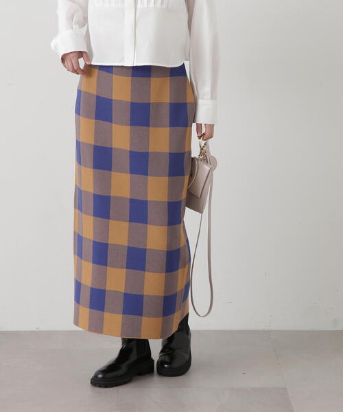 N.（N. Natural Beauty Basic）（エヌエヌナチュラルビューティーベーシック）の「◆ギンガムチェックジャガードスカート（スカート・レディース・ブラック系その他/ブラウン系その他・MEDIUM）」の11枚目の写真