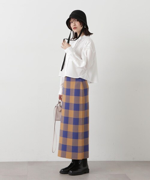 N.（N. Natural Beauty Basic）（エヌエヌナチュラルビューティーベーシック）の「◆ギンガムチェックジャガードスカート（スカート・レディース・ブラック系その他/ブラウン系その他・MEDIUM）」の13枚目の写真
