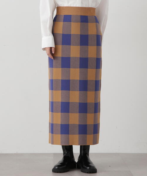 N.（N. Natural Beauty Basic）（エヌエヌナチュラルビューティーベーシック）の「◆ギンガムチェックジャガードスカート（スカート・レディース・ブラック系その他/ブラウン系その他・MEDIUM）」の16枚目の写真