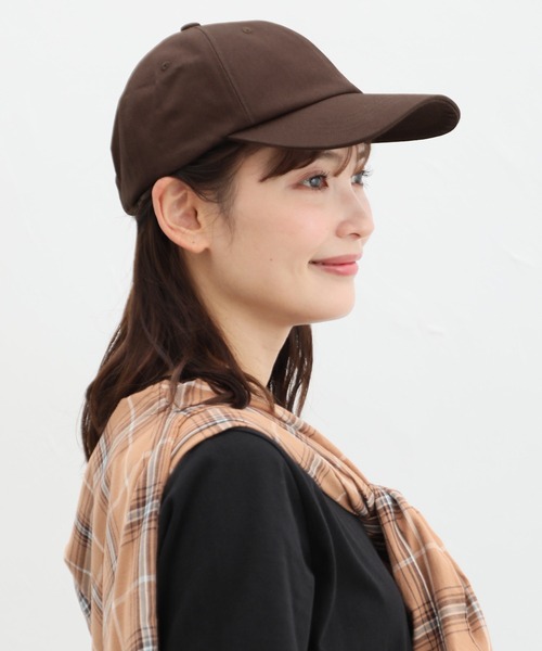 Honeys（ハニーズ）の「無地キャップ（キャップ・レディース・ベージュ/アイボリー/ブラック/ライトベージュ/スミクロ/ピンク/ダークブラウン・FREE）」の4枚目の写真