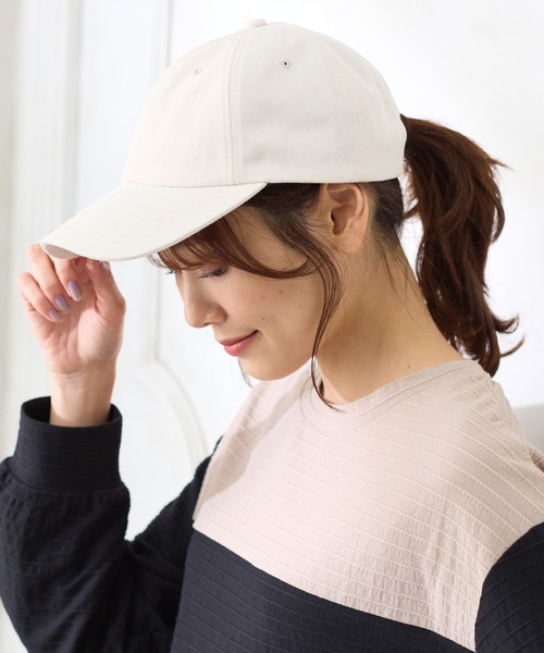 Honeys（ハニーズ）の「無地キャップ（キャップ・レディース・ベージュ/アイボリー/ブラック/ライトベージュ/スミクロ/ピンク/ダークブラウン・FREE）」の2枚目の写真