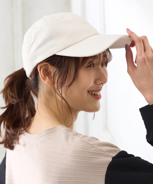 Honeys（ハニーズ）の「無地キャップ（キャップ・レディース・ベージュ/アイボリー/ブラック/ライトベージュ/スミクロ/ピンク/ダークブラウン・FREE）」の8枚目の写真