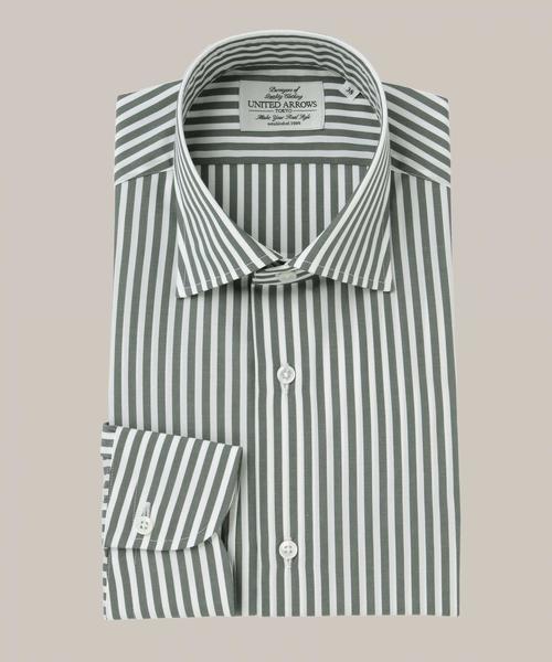 UNITED ARROWS(ユナイテッドアローズ)の「UAD ロンドンストライプ ショートワイド スリムΠ(シャツ/ブラウス・メンズ・オリーブ・39cm/37cm/38cm/40cm)」の1枚目の写真