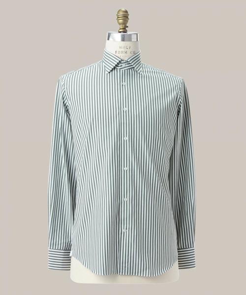 UNITED ARROWS(ユナイテッドアローズ)の「UAD ロンドンストライプ ショートワイド スリムΠ(シャツ/ブラウス・メンズ・オリーブ・39cm/37cm/38cm/40cm)」の3枚目の写真
