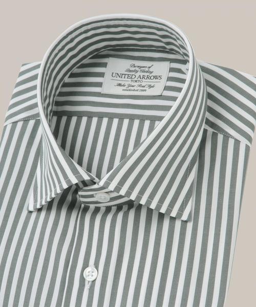 UNITED ARROWS(ユナイテッドアローズ)の「UAD ロンドンストライプ ショートワイド スリムΠ(シャツ/ブラウス・メンズ・オリーブ・39cm/37cm/38cm/40cm)」の7枚目の写真