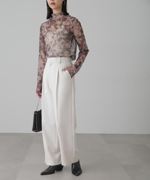 FREE'S MART（フリーズマート）の「ニュアンス柄シアーハイネックカットソー（Tシャツ/カットソー・レディース・グレー系その他・FREE）」の5枚目の写真