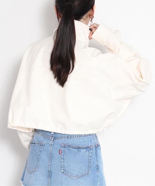 cepo（セポ）の「ドロストシャーリングショートブルゾン＋ベスト マルチウェイ（ブルゾン・レディース・オリーブ/オフホワイト・M）」の7枚目の写真