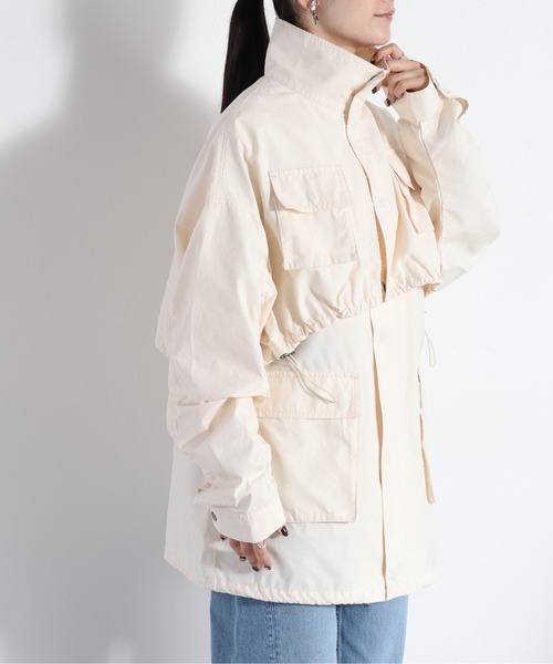 cepo（セポ）の「ドロストシャーリングショートブルゾン＋ベスト マルチウェイ（ブルゾン・レディース・オリーブ/オフホワイト・M）」の19枚目の写真