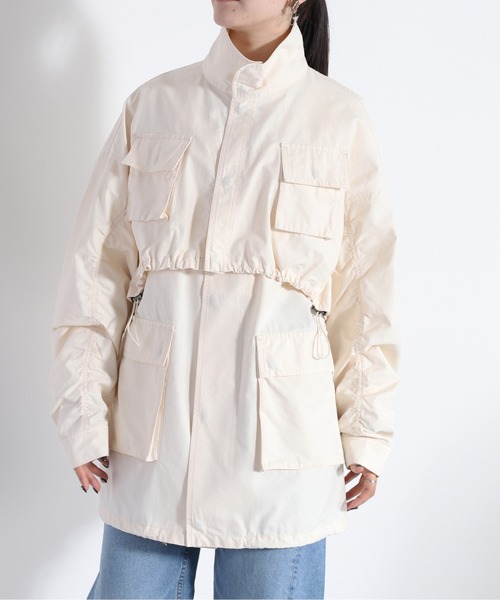 cepo（セポ）の「ドロストシャーリングショートブルゾン＋ベスト マルチウェイ（ブルゾン・レディース・オリーブ/オフホワイト・M）」の17枚目の写真