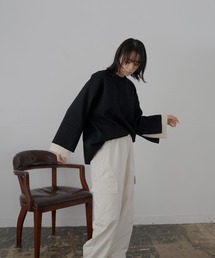 バイカラーデザインニット