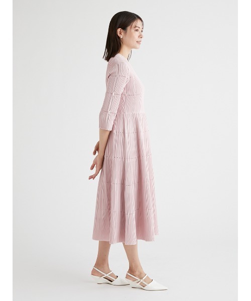 未使用級✨セルフォード　ディフォーメーションニットワンピース　インナー付き　38 セルフォード CELFORD スクエアネックディフォーメーション