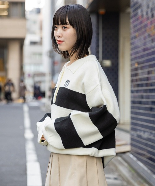 3.3 Field Trip (3.3フィールドトリップ)の「3.3 Field Trip/BIGラガーニット 2989881(ニット/セーター・レディース・ブラック/その他1/ベージュ・FREE)」の9枚目の写真