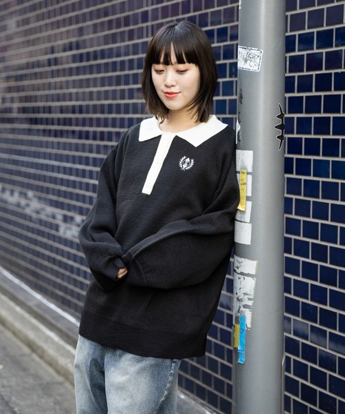 3.3 Field Trip (3.3フィールドトリップ)の「3.3 Field Trip/BIGラガーニット 2989881(ニット/セーター・レディース・ブラック/その他1/ベージュ・FREE)」の4枚目の写真