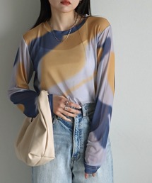 COURO | アート柄ロングスリーブシアーＴシャツ(Tシャツ/カットソー)