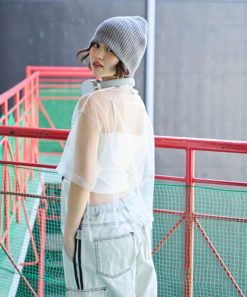 PBLIM（ページボーイリム）の「PBLIM/チュールナンバートップス（その他トップス・レディース・ブラック/オフホワイト・FREE）」の4枚目の写真