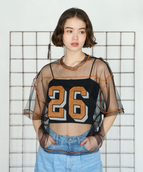 PBLIM（ページボーイリム）の「PBLIM/チュールナンバートップス（その他トップス・レディース・ブラック/オフホワイト・FREE）」の12枚目の写真