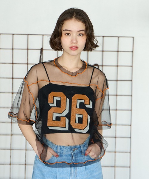 PBLIM（ページボーイリム）の「PBLIM/チュールナンバートップス（その他トップス・レディース・ブラック/オフホワイト・FREE）」の13枚目の写真