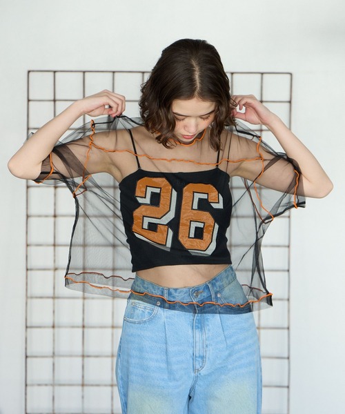 PBLIM（ページボーイリム）の「PBLIM/チュールナンバートップス（その他トップス・レディース・ブラック/オフホワイト・FREE）」の15枚目の写真