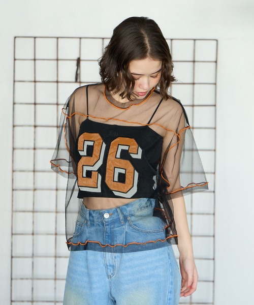 PBLIM（ページボーイリム）の「PBLIM/チュールナンバートップス（その他トップス・レディース・ブラック/オフホワイト・FREE）」の16枚目の写真