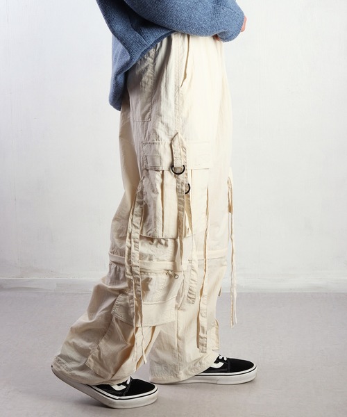 WESTSEA（ウエストシー）の「ナイロンワッシャー テクノパンツ（カーゴパンツ・メンズ・ブラック/ホワイト/カーキ・XL/L/M）」の2枚目の写真
