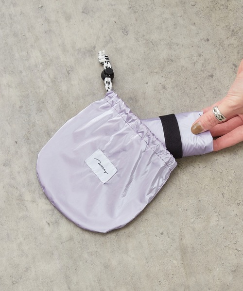 Actually（アクチュアリー）の「エコバッグS 巾着付き（エコバッグ/サブバッグ・レディース・ピンク/ラベンダー/シルバー/イエロー/チェック・フリー）」の8枚目の写真