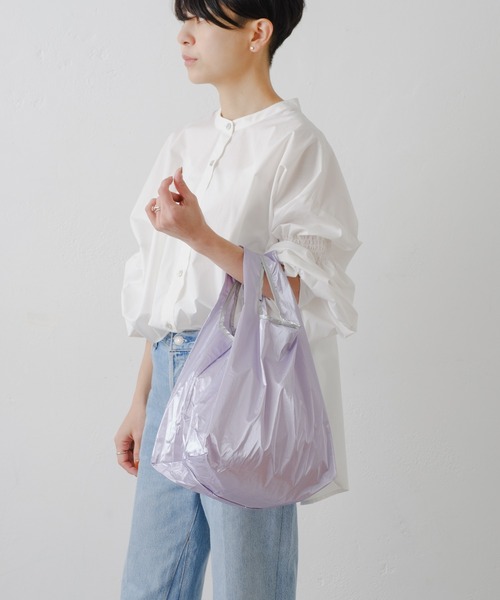 Actually（アクチュアリー）の「エコバッグS 巾着付き（エコバッグ/サブバッグ・レディース・ピンク/ラベンダー/シルバー/イエロー/チェック・フリー）」の9枚目の写真