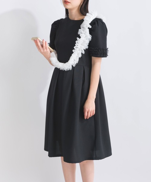 PICCIN（ピッチン）の「チュールフリルスマホショルダー（スマホケース/カバー・レディース・ホワイト/ブラック/グレー・FREE）」の10枚目の写真