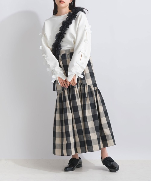 PICCIN（ピッチン）の「チュールフリルスマホショルダー（スマホケース/カバー・レディース・ホワイト/ブラック/グレー・FREE）」の19枚目の写真