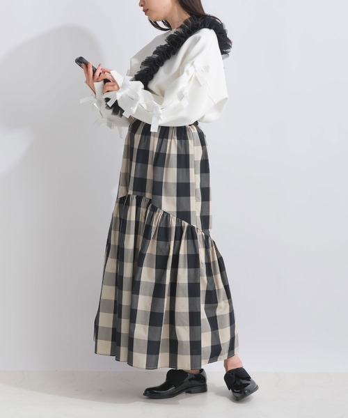 PICCIN（ピッチン）の「チュールフリルスマホショルダー（スマホケース/カバー・レディース・ホワイト/ブラック/グレー・FREE）」の20枚目の写真