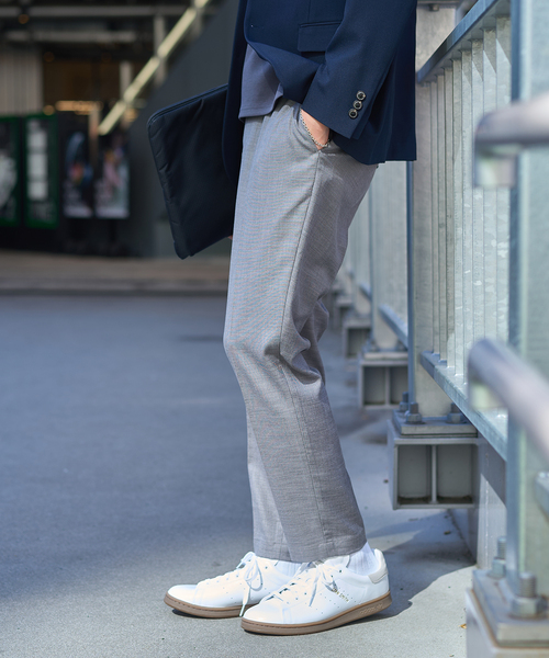 417 EDIFICE（フォーワンセブンエディフィス）の「メランジ シャーク イージースラックス（スラックス・メンズ・チャコールグレー/ブルー/ブラック/ベージュ・SMALL/MEDIUM/LARGE/X-LARGE）」の8枚目の写真