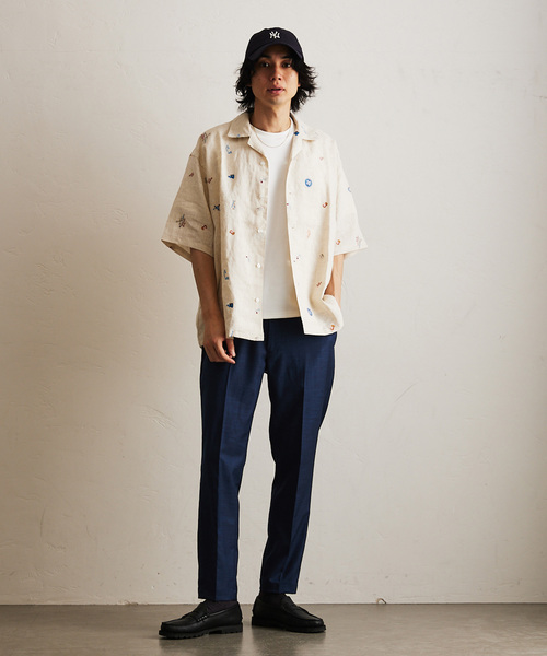 417 EDIFICE（フォーワンセブンエディフィス）の「メランジ シャーク イージースラックス（スラックス・メンズ・チャコールグレー/ブルー/ブラック/ベージュ・SMALL/MEDIUM/LARGE/X-LARGE）」の10枚目の写真