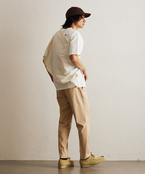 417 EDIFICE（フォーワンセブンエディフィス）の「メランジ シャーク イージースラックス（スラックス・メンズ・チャコールグレー/ブルー/ブラック/ベージュ・SMALL/MEDIUM/LARGE/X-LARGE）」の14枚目の写真