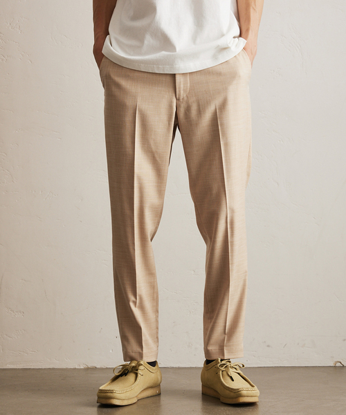 417 EDIFICE（フォーワンセブンエディフィス）の「メランジ シャーク イージースラックス（スラックス・メンズ・チャコールグレー/ブルー/ブラック/ベージュ・SMALL/MEDIUM/LARGE/X-LARGE）」の15枚目の写真