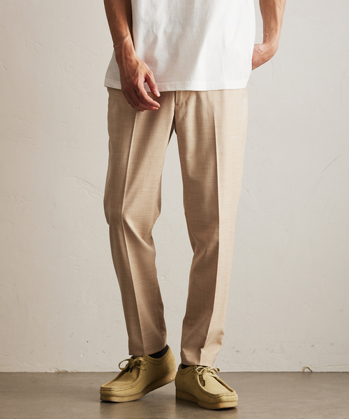 417 EDIFICE（フォーワンセブンエディフィス）の「メランジ シャーク イージースラックス（スラックス・メンズ・チャコールグレー/ブルー/ブラック/ベージュ・SMALL/MEDIUM/LARGE/X-LARGE）」の16枚目の写真