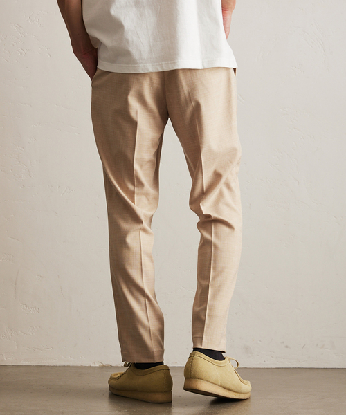 417 EDIFICE（フォーワンセブンエディフィス）の「メランジ シャーク イージースラックス（スラックス・メンズ・チャコールグレー/ブルー/ブラック/ベージュ・SMALL/MEDIUM/LARGE/X-LARGE）」の18枚目の写真