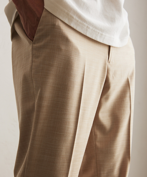 417 EDIFICE（フォーワンセブンエディフィス）の「メランジ シャーク イージースラックス（スラックス・メンズ・チャコールグレー/ブルー/ブラック/ベージュ・SMALL/MEDIUM/LARGE/X-LARGE）」の21枚目の写真