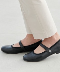 【美品】E.PORSELLI×FRAMeWORK 別注バレエシューズ ブラック PORSELLI/ポルセリ 別注ゴムストラップバレエシューズ（バレエ