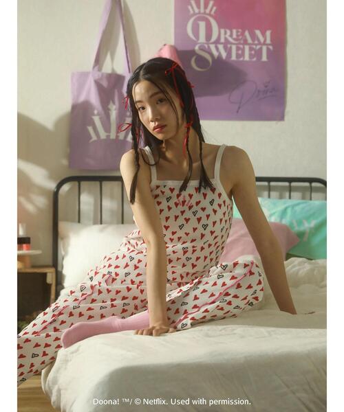 Green Parks(グリーンパークス)の「●DOONA! ハートptワッフルキャミ(インナーウェア/肌着・レディース・レッド/ブラック・FREE)」の9枚目の写真