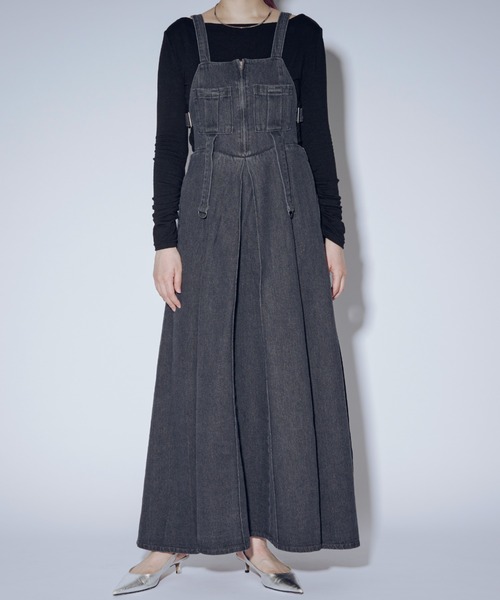 Ezick（エジック）の「Mode denim freely zip キャミドレス