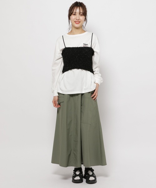 niko and...（ニコアンド）の「パタパタキャミビスチェ（ベスト・レディース・ブラック/アイボリー・FREE）」の10枚目の写真